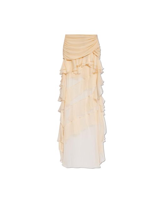Blumarine White Ruffled Skirt,