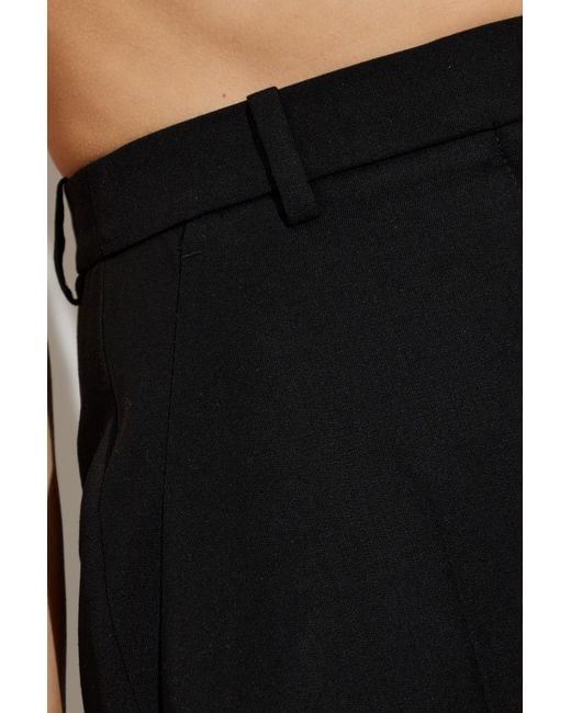 McQueen Black Wool Pleated Trousers
