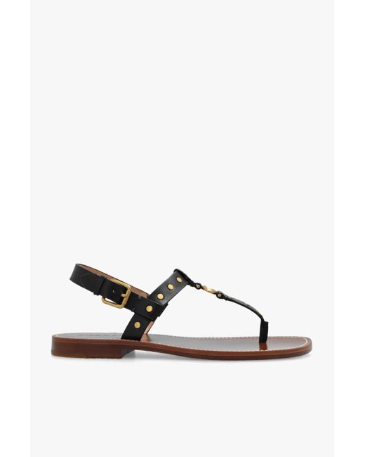 COACH 'hailee' Leather Sandals in Black Lyst UK