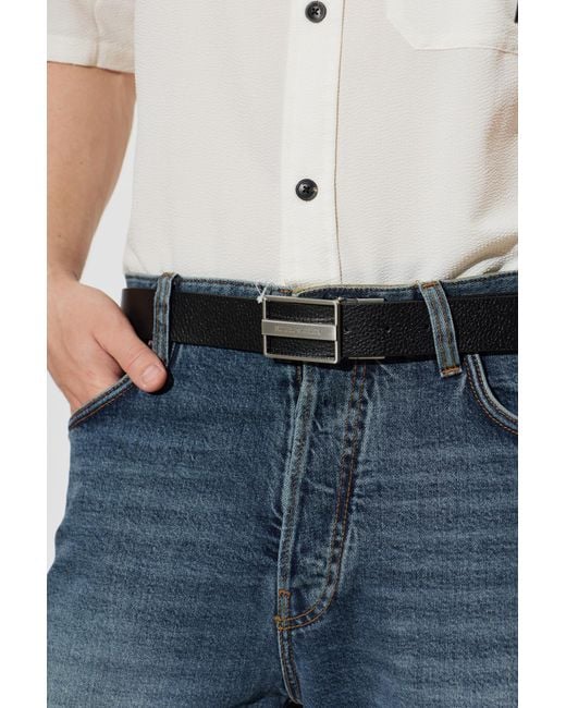 Emporio Armani Black Leather Belt for men