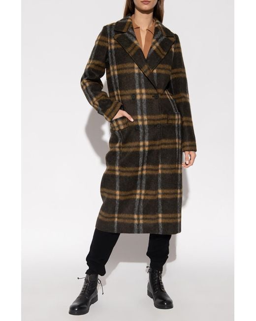 AllSaints Green 'ensley' Double-breasted Coat