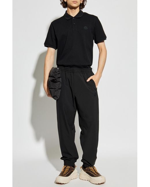 Moncler Black Polo With Logo for men
