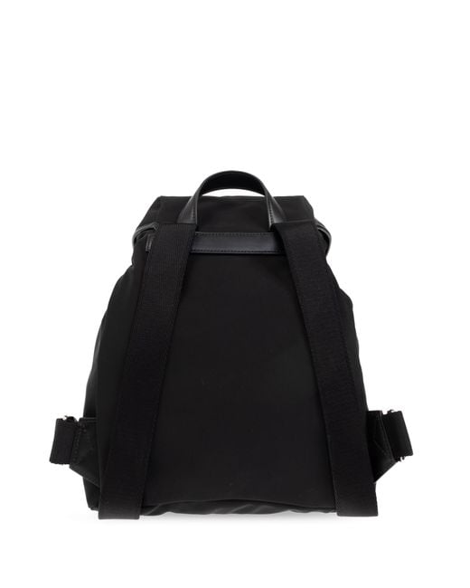 Moncler Black Backpack With Logo-Shaped Appliqué