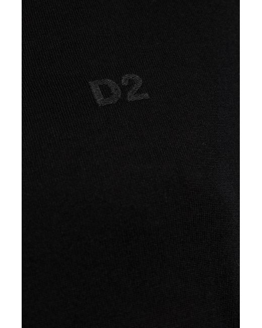 DSquared² Black Wool Top With Logo
