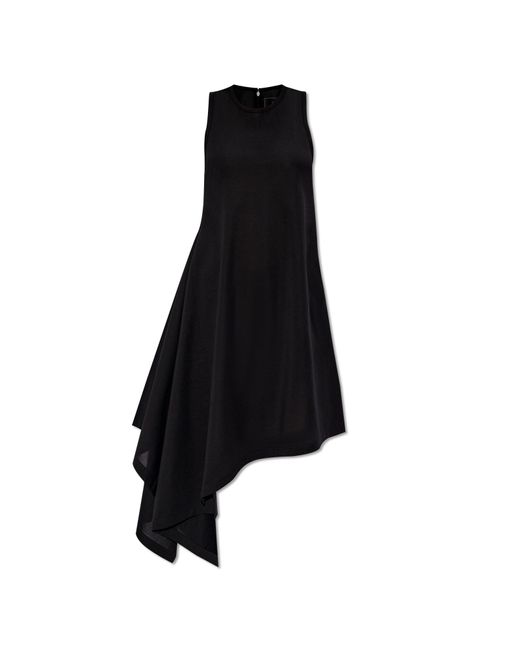 Y-3 Black Asymmetrical Sleeveless Dress,