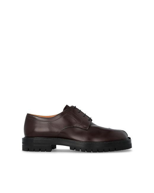 Maison Margiela Brown Leather Shoes With Tabi Toe for men