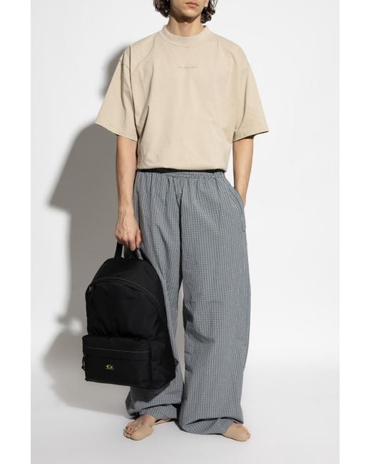 Balenciaga Natural T-Shirt With Embroidered Logo for men