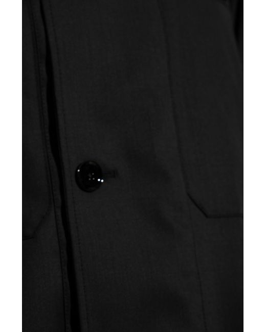 Lemaire Black Wool Shirt With Pockets