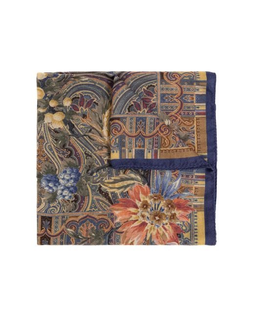 Etro Blue Scarf With Print