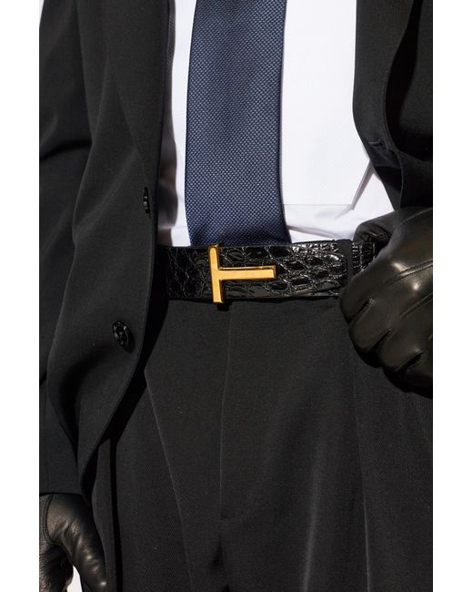 Tom Ford Black Double-Sided Belt for men