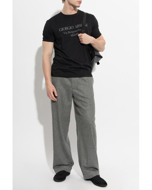 Giorgio Armani Black T-Shirt With Print for men