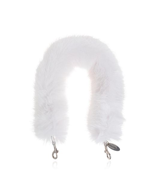 Balenciaga White Furry Bag Strap