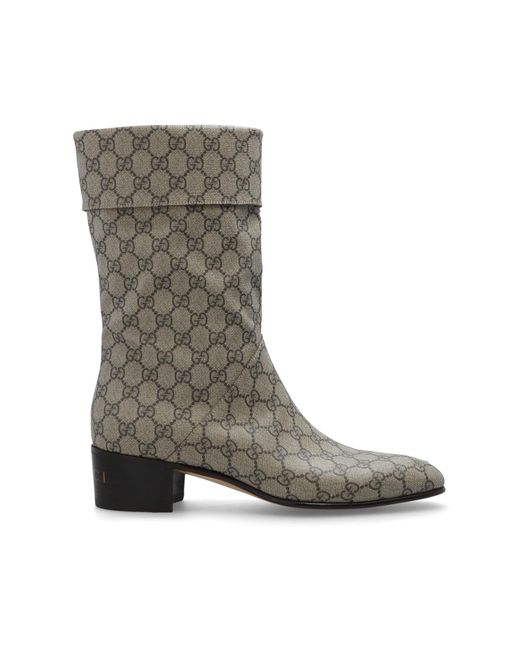 Gucci Brown Heeled Ankle Boots for men