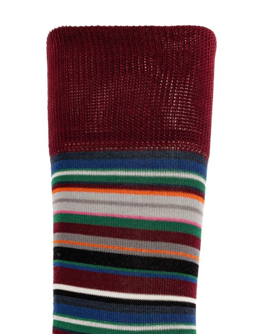 Paul Smith Red Socks With Striped Pattern for men