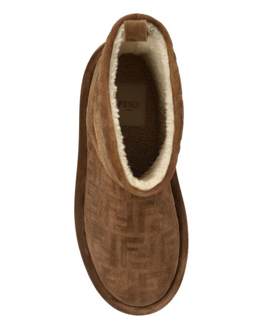 Fendi Brown Snow Boots With Monogram