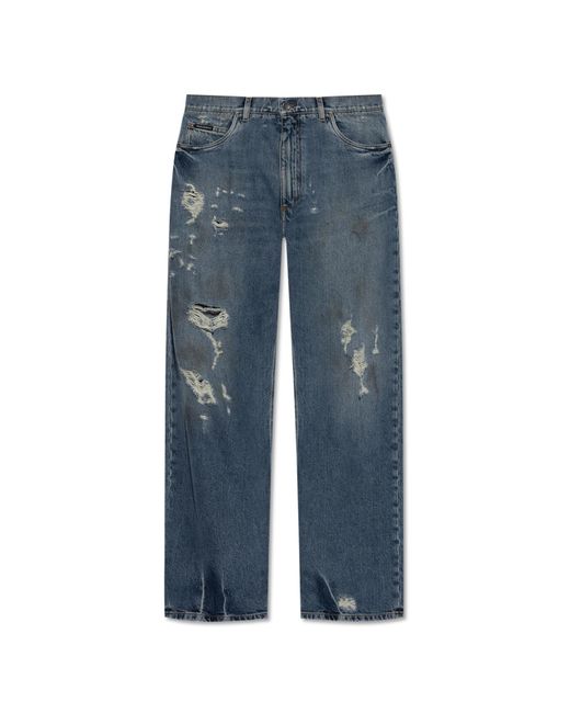 Dolce & Gabbana Blue Jeans With Vintage Effect for men