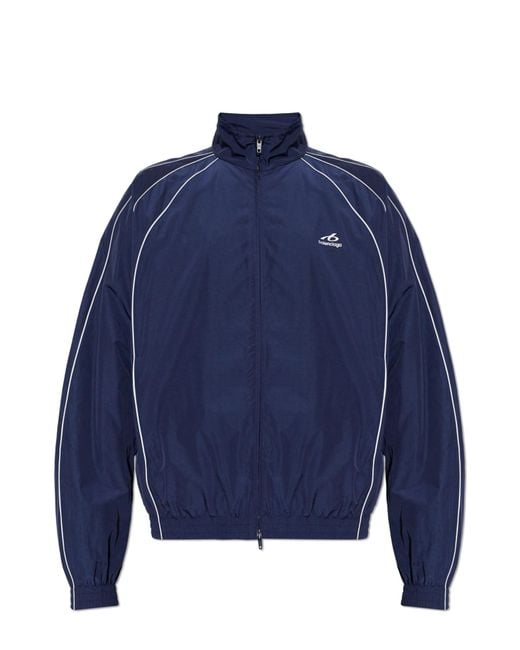 Balenciaga Blue Jacket With Logo for men
