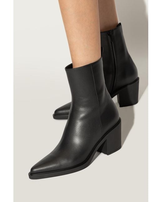 Gianvito Rossi Leather Ankle Boots Dylan in Black | Lyst