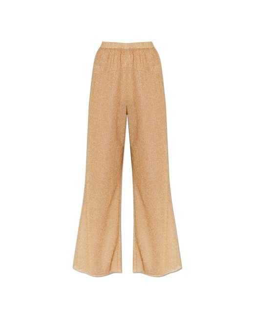 Oseree Natural Trousers With Lurex Thread
