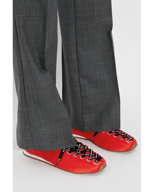Ganni Red Satin Sports Shoes