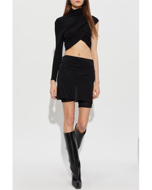 Courreges Black Skort With Belt