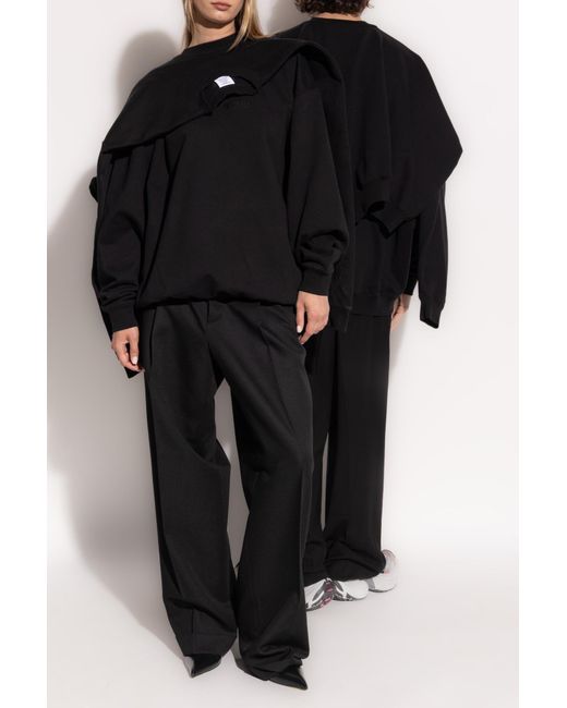 Vetements Black Sweatshirt With Decorative Trim
