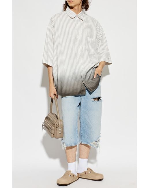 Acne White Striped Shirt for men