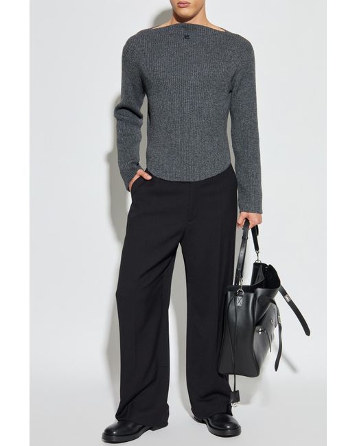 Courreges Gray Wool Sweater for men