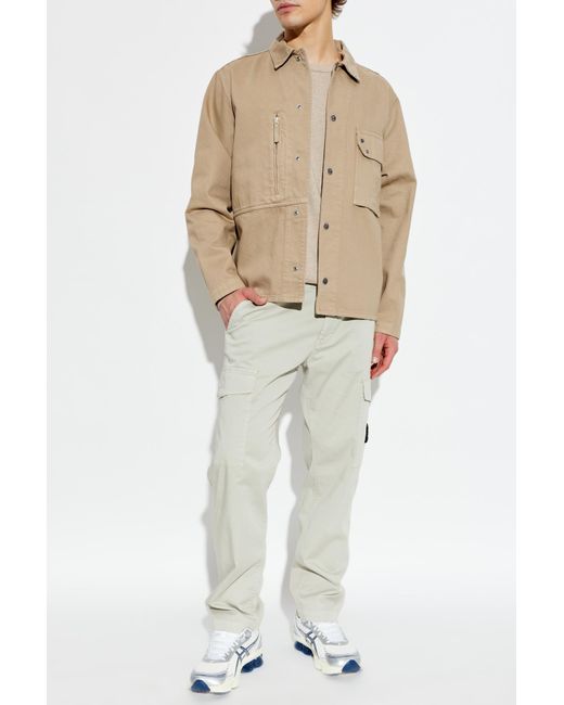 Stone Island White Sweater With Logo Patch for men