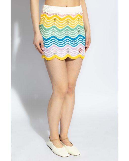 Casablancabrand Multicolor Skirt With Logo,