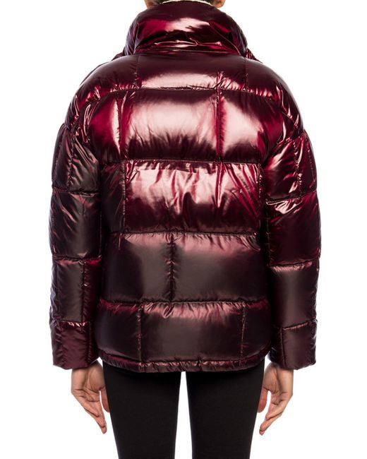 K-Way Synthetic Quilted Down Jacket Burgundy in Red - Lyst