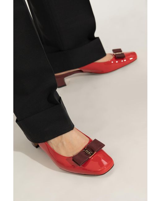 Ferragamo Red Rivada High Heels