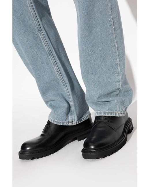 Giorgio Armani Black Leather Shoes for men