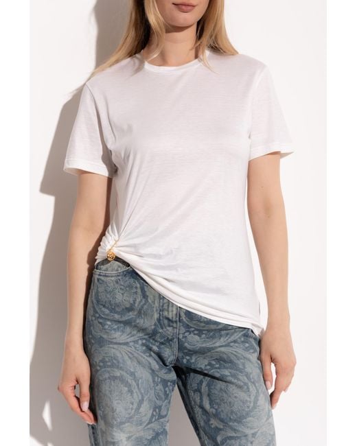 Versace White Top With A Decorative Safety Pin