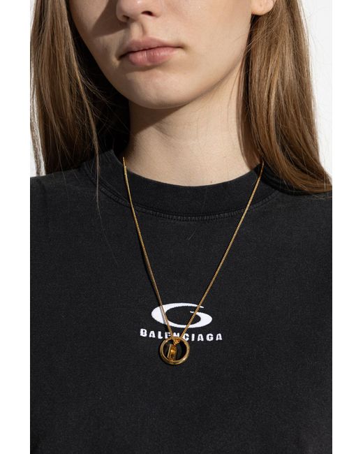 Balenciaga Metallic Necklace With Pendant