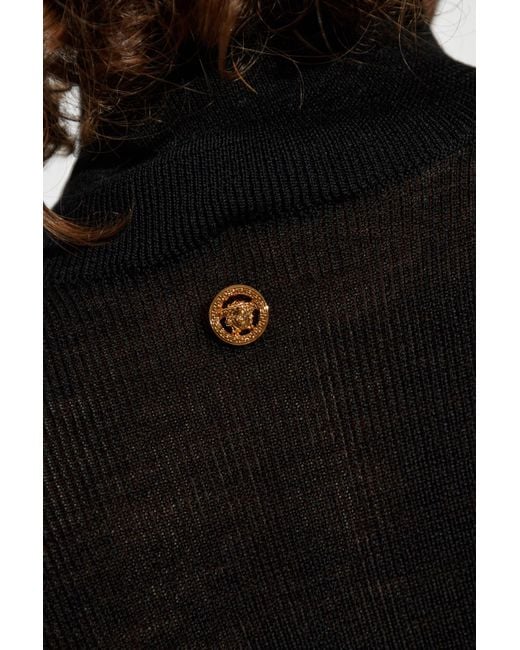 Versace Black Short Double-Breasted Coat