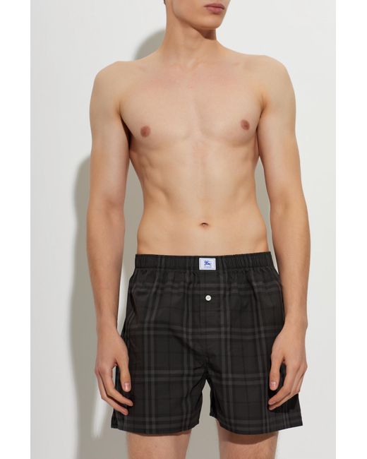 Burberry Black Plaid Pattern Boxers for men
