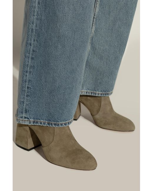 Stuart Weitzman Green Ankle Boots With Heels 'Yuliana'