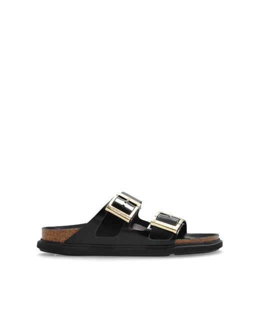 Birkenstock Black Slippers "Arizona Droplet Buckle"