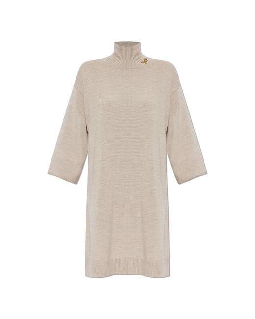 Fabiana Filippi White Wool Dress With Appliqué