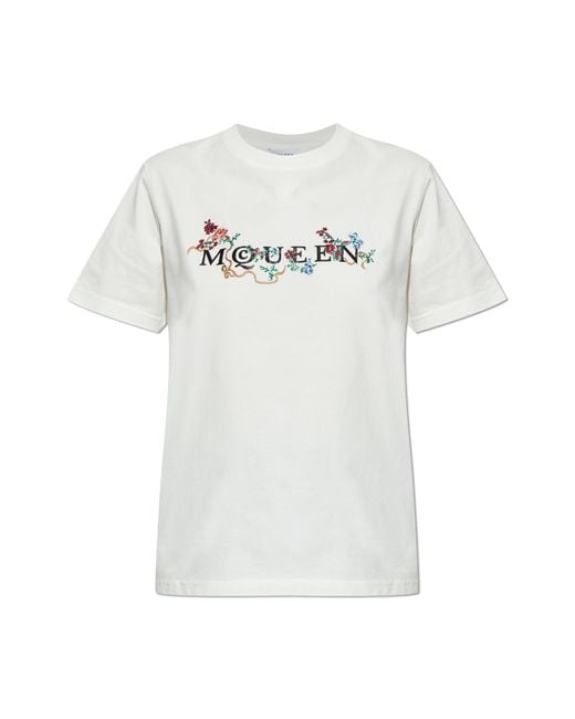 McQueen White T-Shirt With Logo