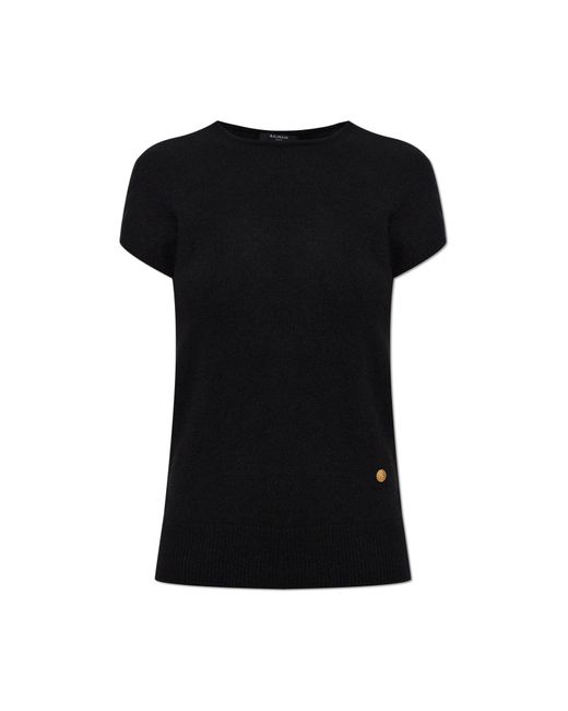 Balmain Black Top With "Logo" Application