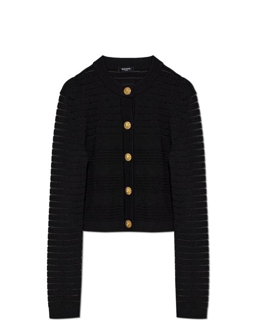Balmain Black Fitted Cardigan
