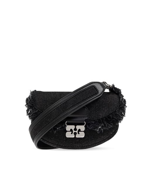 Ganni Black Shoulder Bag 'Apo-G Mini'