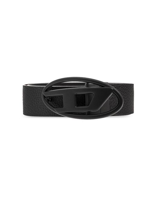 DIESEL Black Reversible Belt With Logo for men