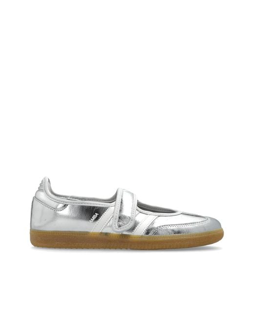 Adidas Originals White Ballet Flats 'Samba Jane'