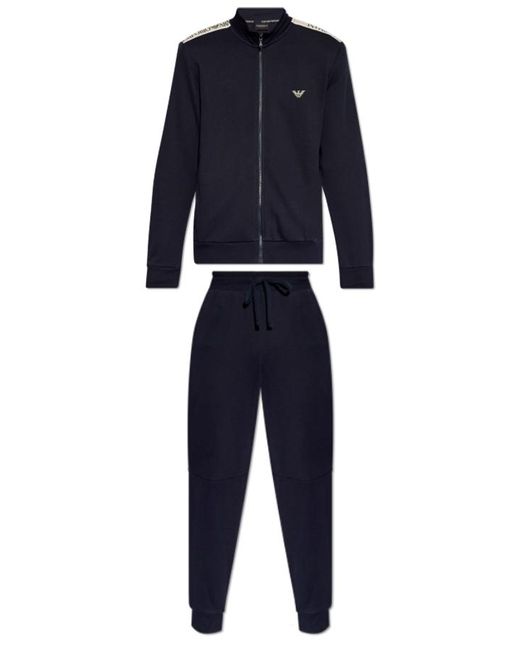 Emporio Armani Blue Hoodie & Sweatpants Set, for men