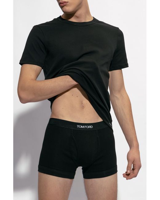 Tom Ford Black Cotton T-Shirt for men