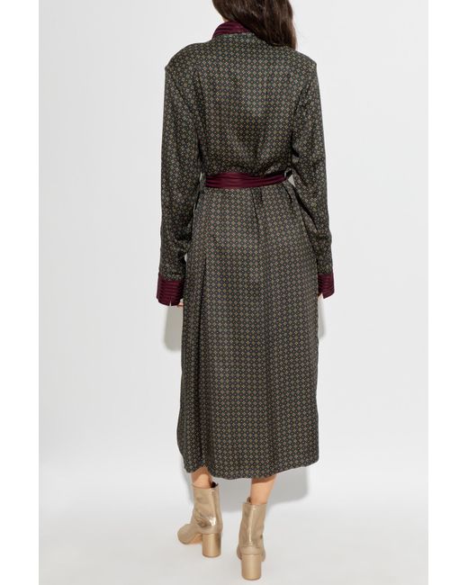 Maison Margiela Green Striped Coat