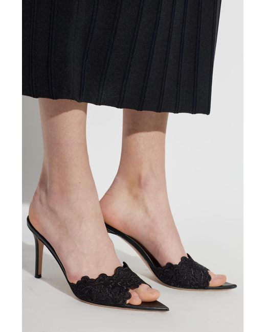 Gianvito Rossi Black 'Yvonne' Heeled Mules